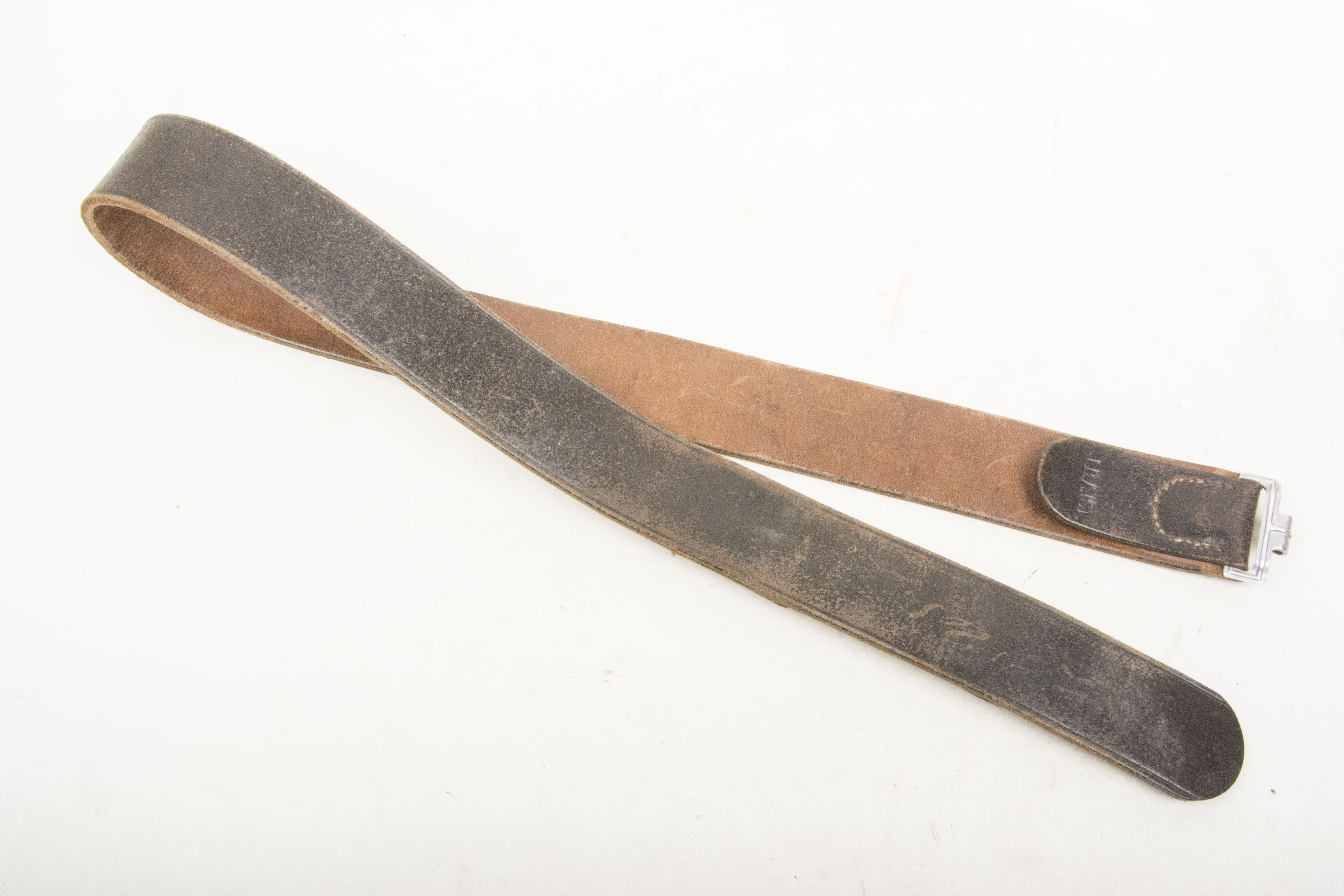 Pre war chocolate brown Luftwaffe equipment belt LBA(S) – fjm44