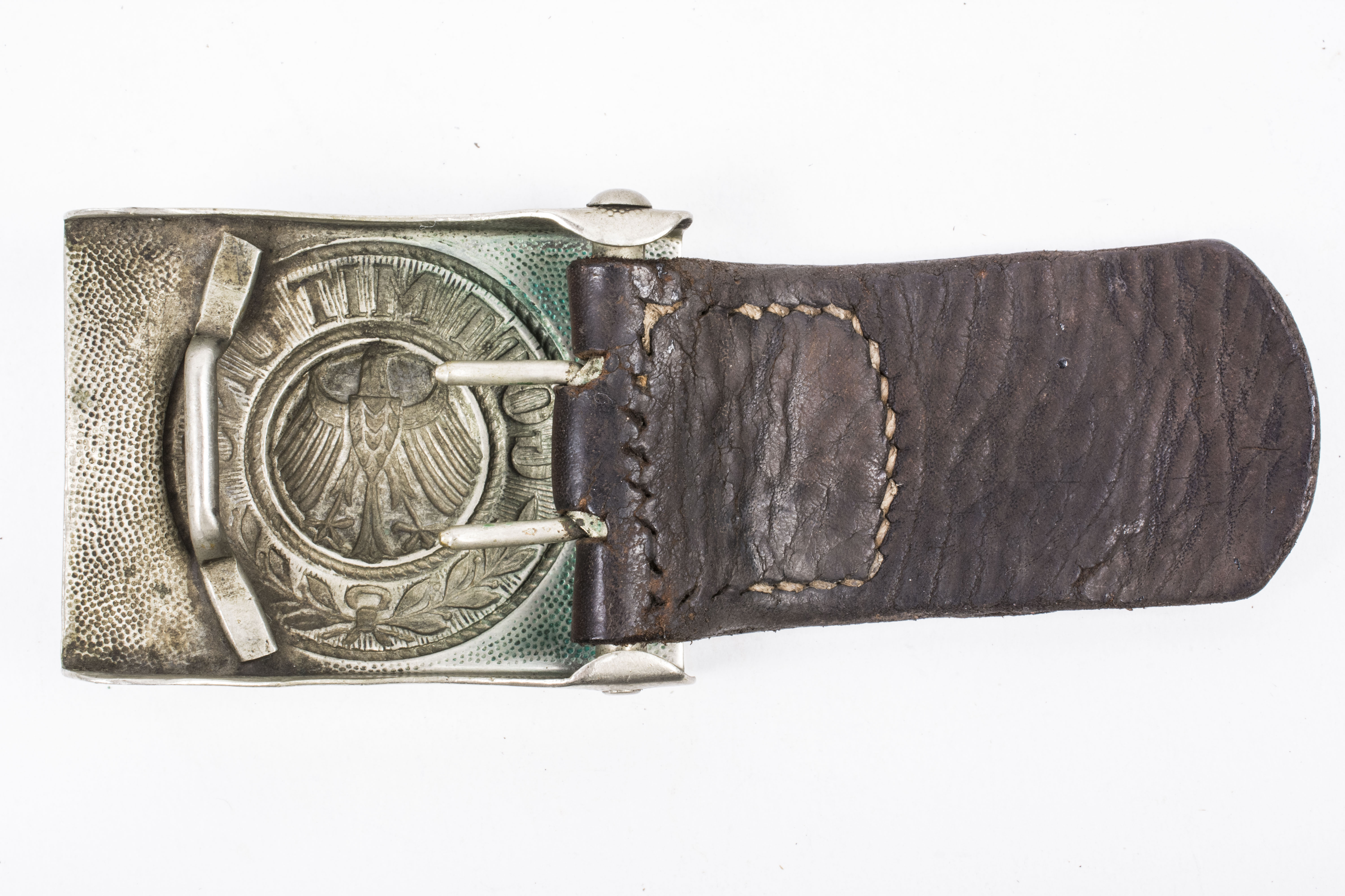 Tabbed Reichswehr belt buckle unit marked 3.Esk.R.R. – fjm44