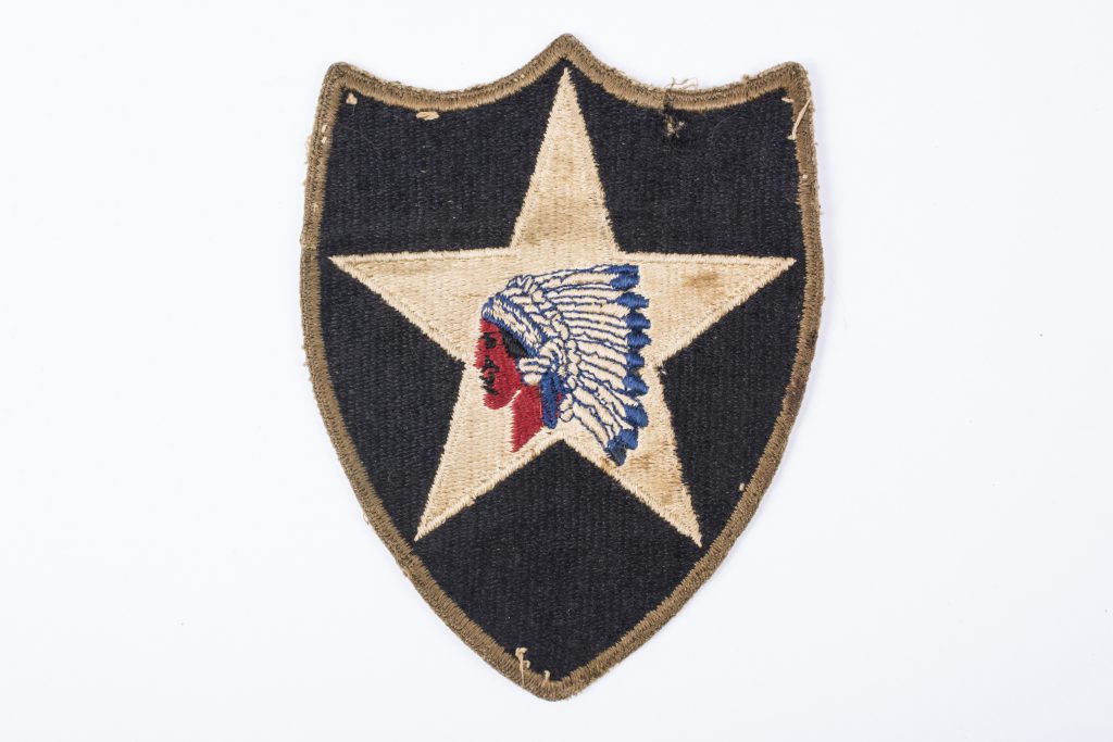 US 2nd Infantry division patch – OD border greenback – fjm44