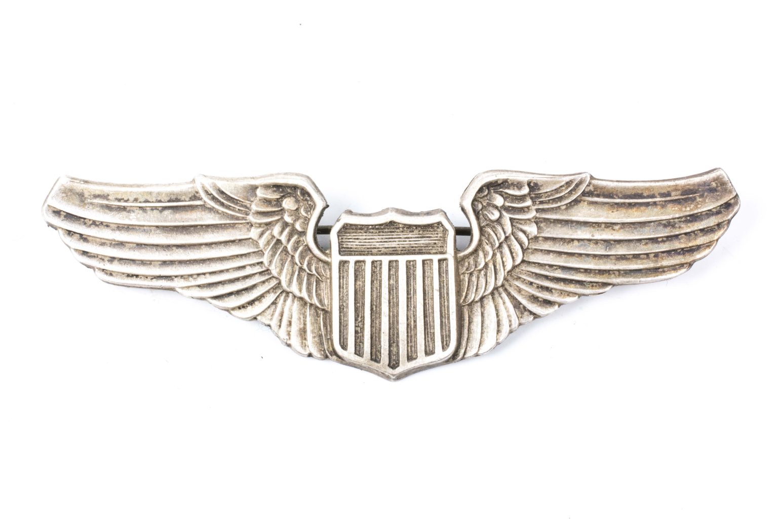 USAAF Pilot sterling silver wings marked Amcraft, Attleboro Mass. – fjm44