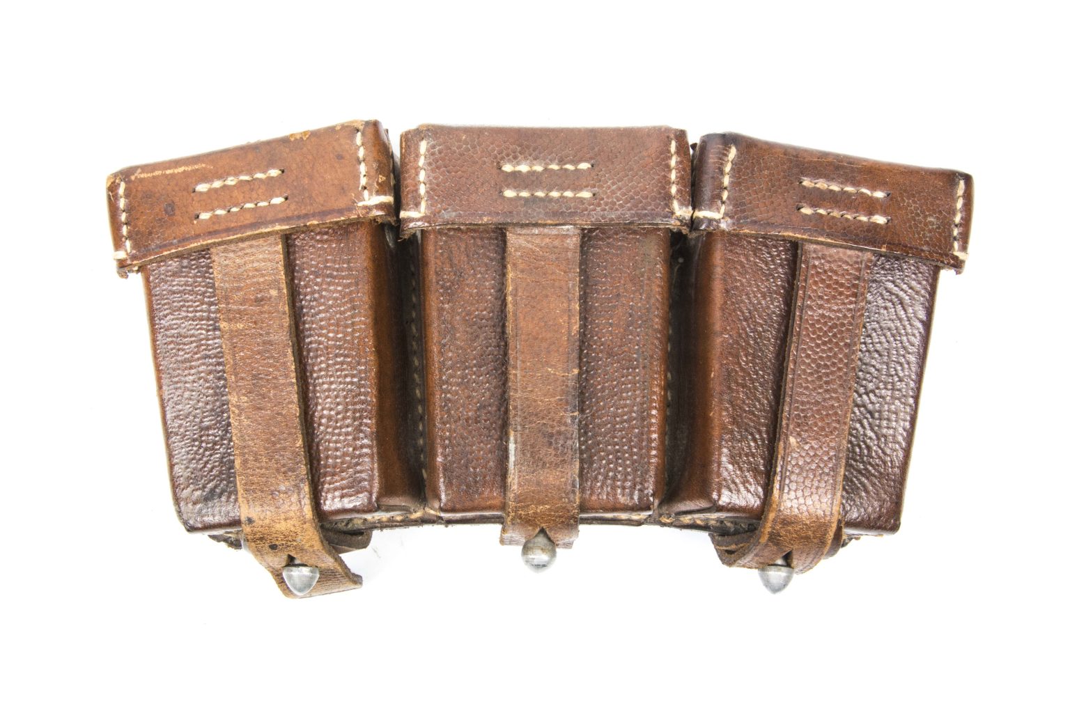 Pre war brown K98 ammunition pouch marked A. Dahl, Barmen 1938 fjm44