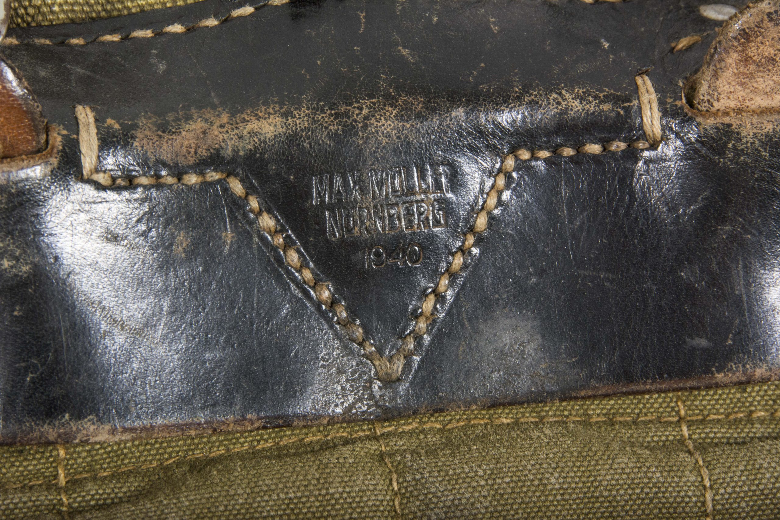 Heer/Waffen-SS Tornister marked Max Müller, Nürnberg 1940 – fjm44
