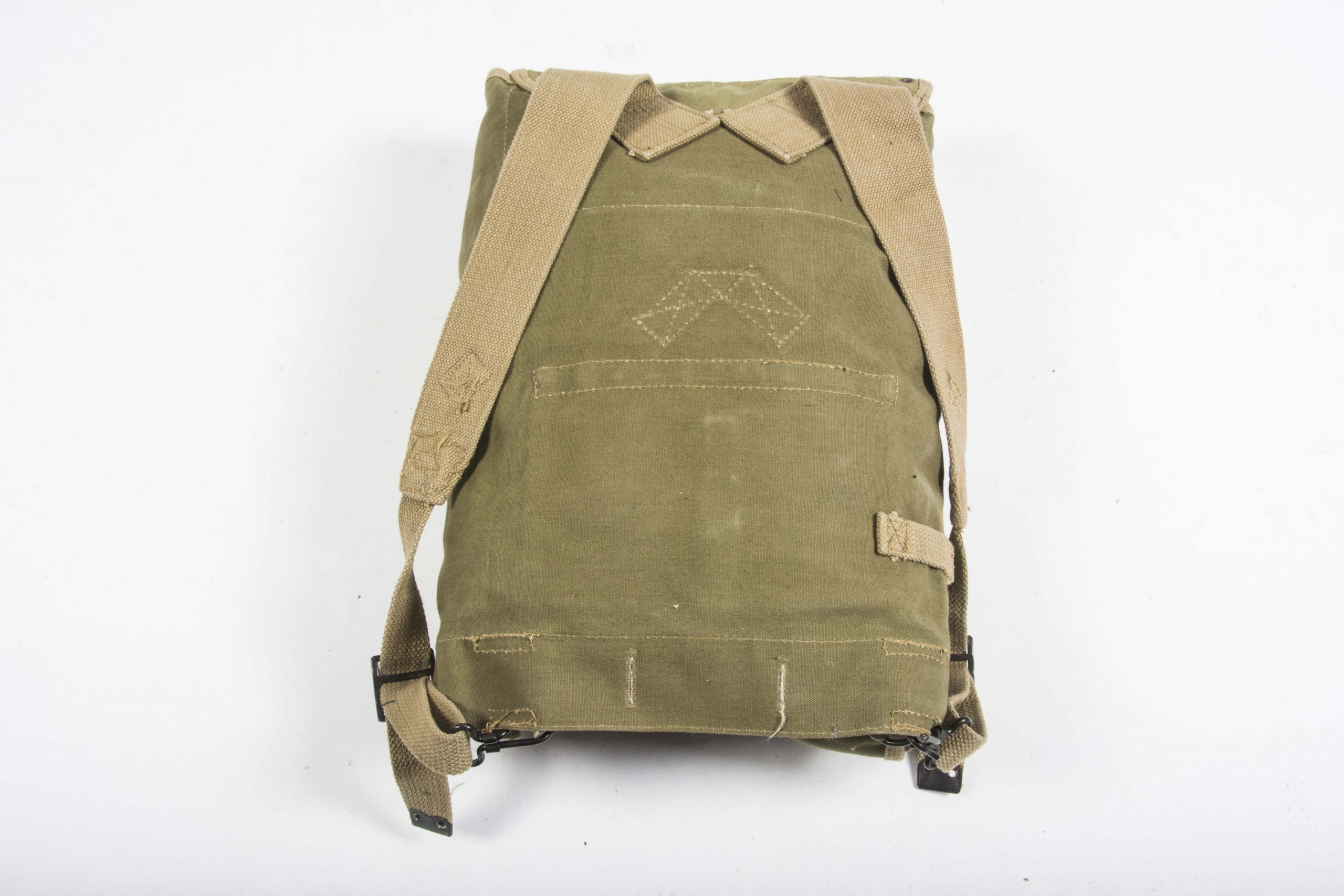 WW2 M1928 Haversack Replica - US Army Canvas Backpack, Green, Authentic Style (15.7x10.6")