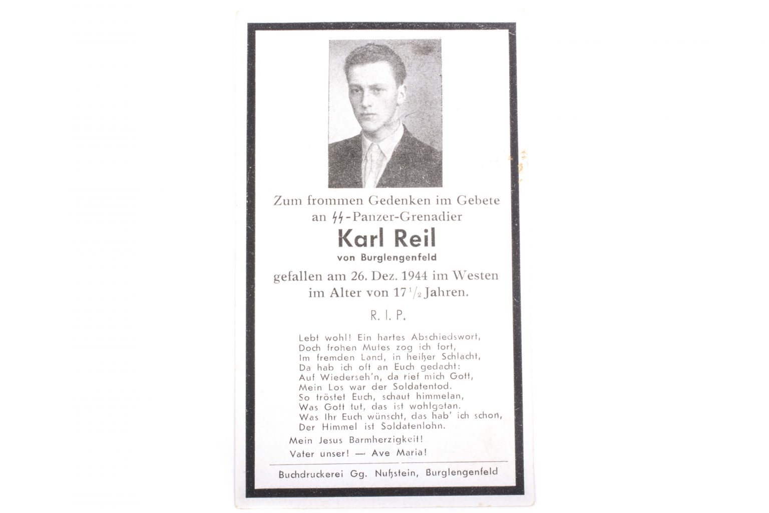 waffen-ss-death-card-to-ss-panzer-grenadier-karl-reil-kia-26-12-44-fjm44