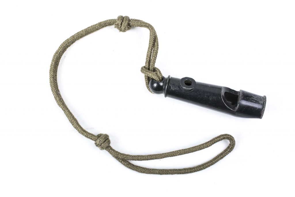 NCO/CO Heer issue signal whistle with lanyardNCO/CO Heer issue signal