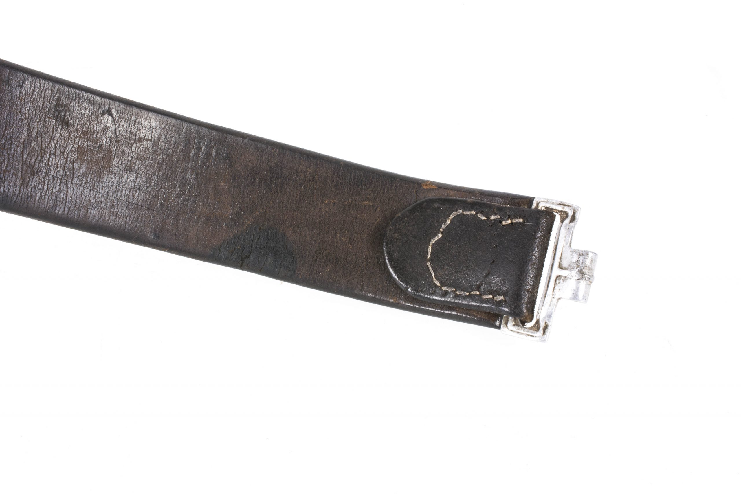 Pre war Heer equipment belt with tabbed aluminum buckle – fjm44