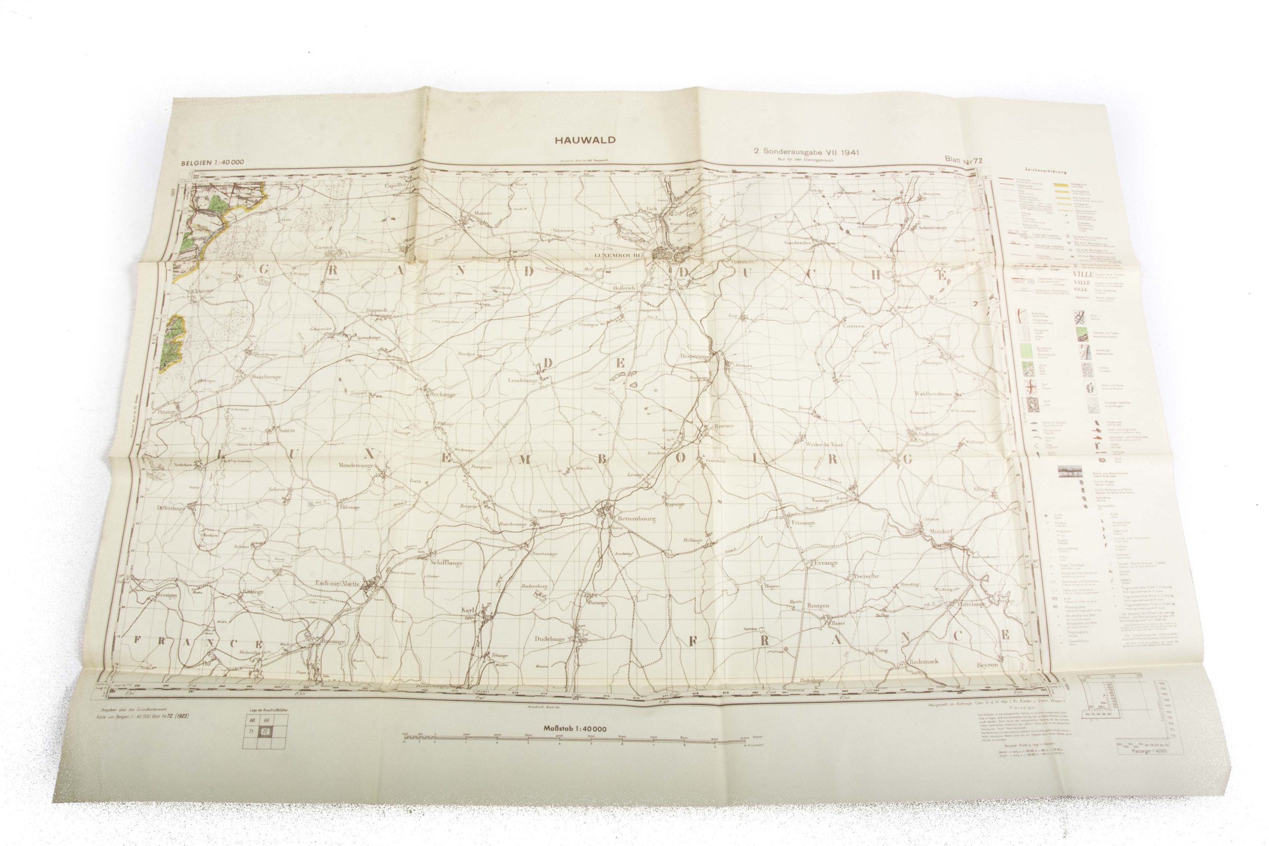 German issue map 1:40.000 – Hauwald, Belgien 1941 – fjm44