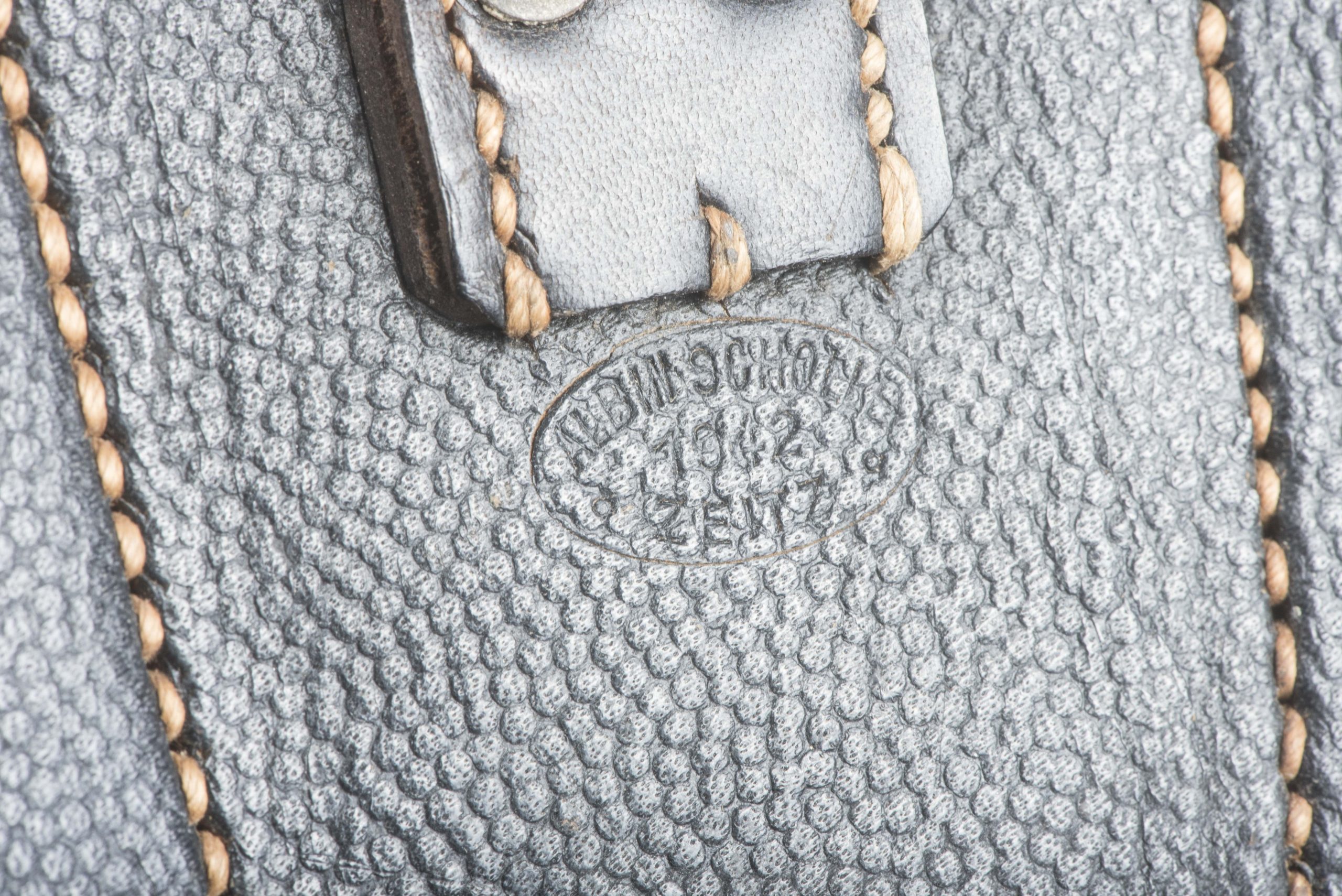 K98 ammunition pouch marked Albin Scholle, Zeitz 1942 – fjm44